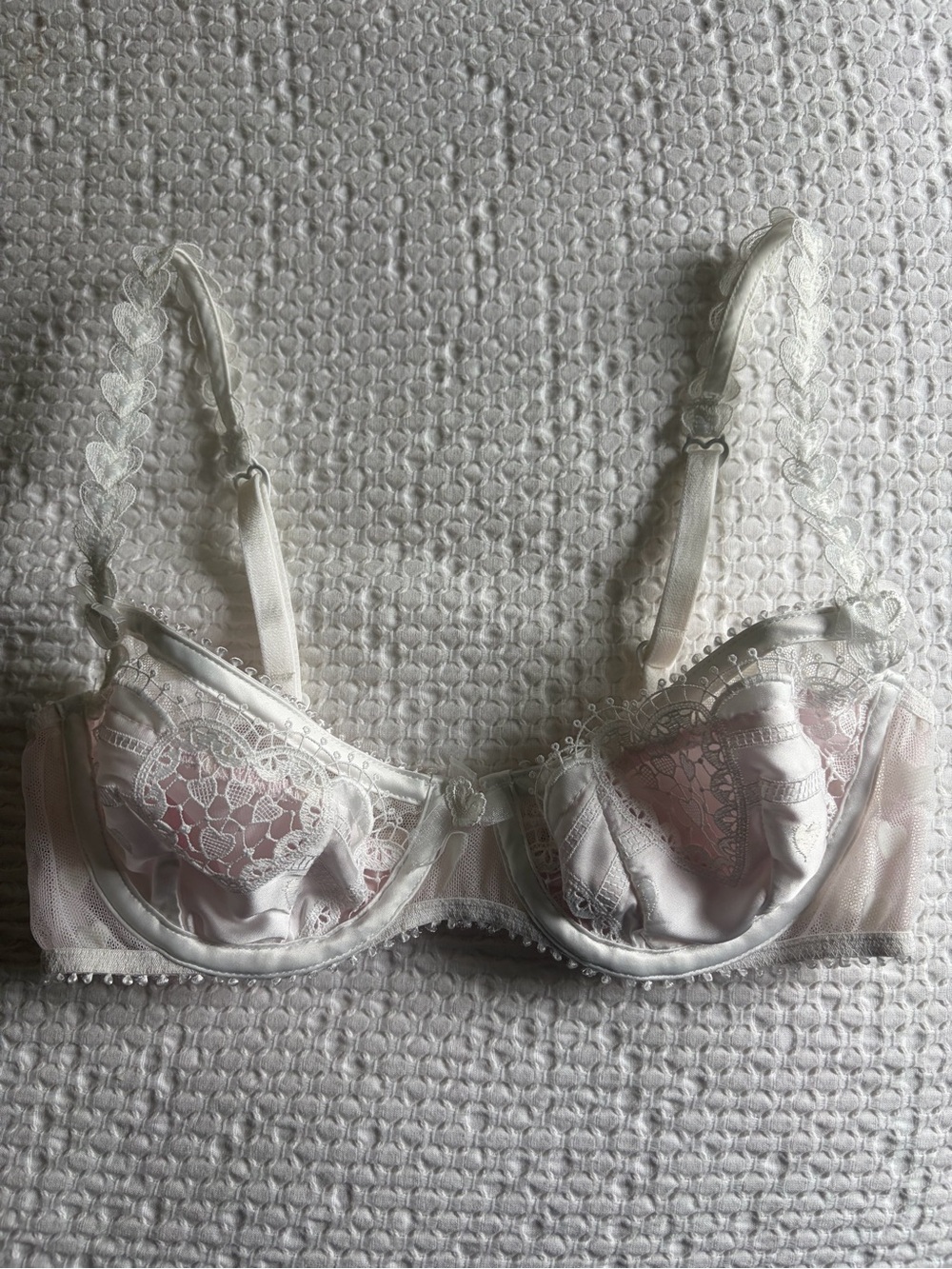 For love and lemons white heart bra